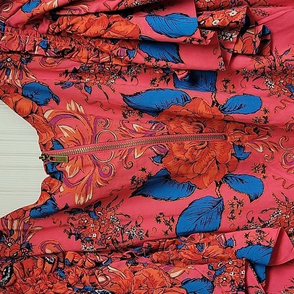 NWT Free People Yara sz xsmall mini dress in rose combo - Picture 6 of 7